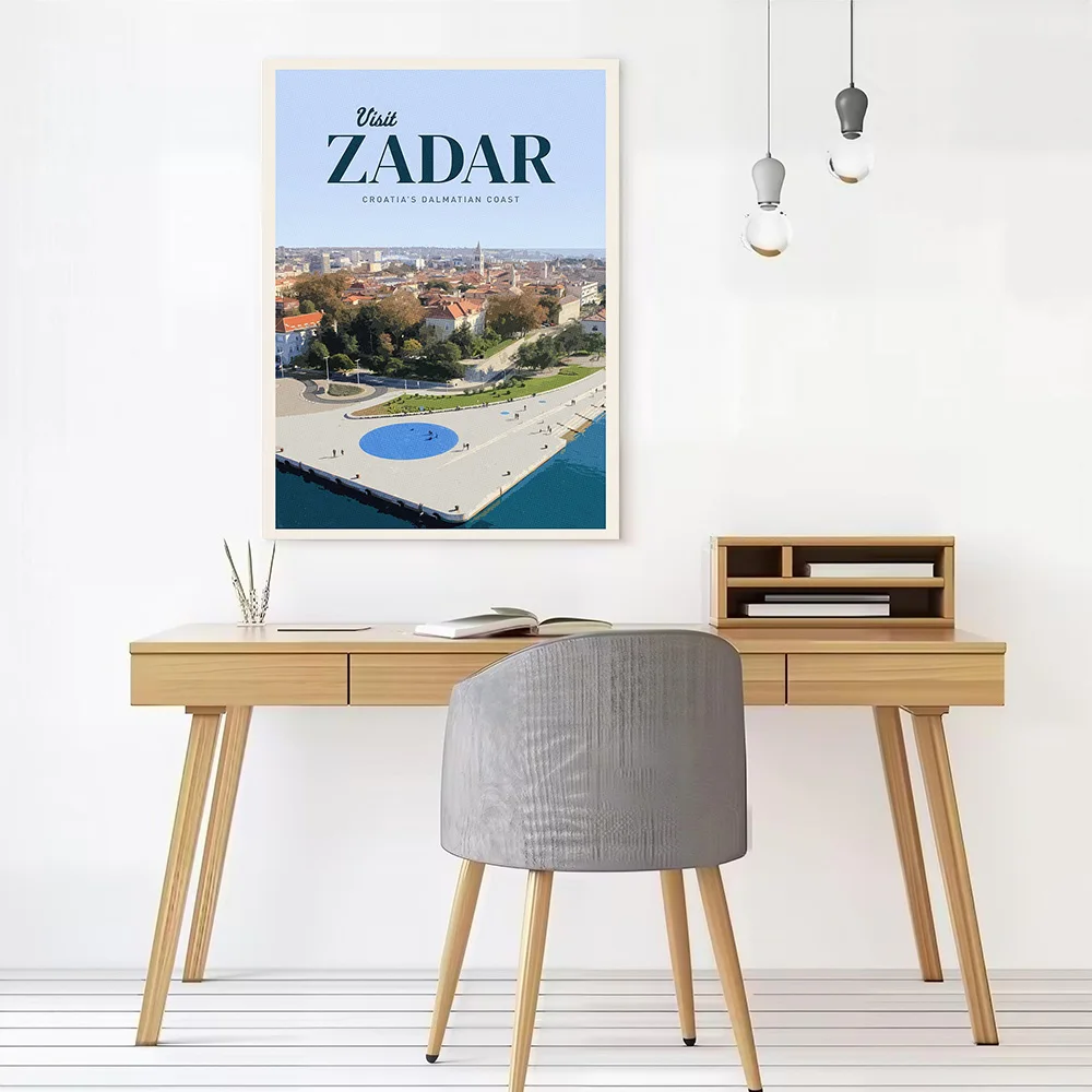 Visit Zadar Canvas Wall Art Poster Custom Wall Paintings Personalized Photo Printing for Vintage Decor Living Room Bedroom Mural