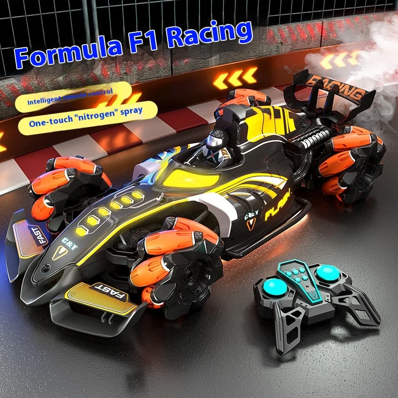 

Cross-Border F1 Stunt Remote Control Racing Gesture Sensing Light Spray 4wd Cross-Country Drift Car Children'S Toy Car