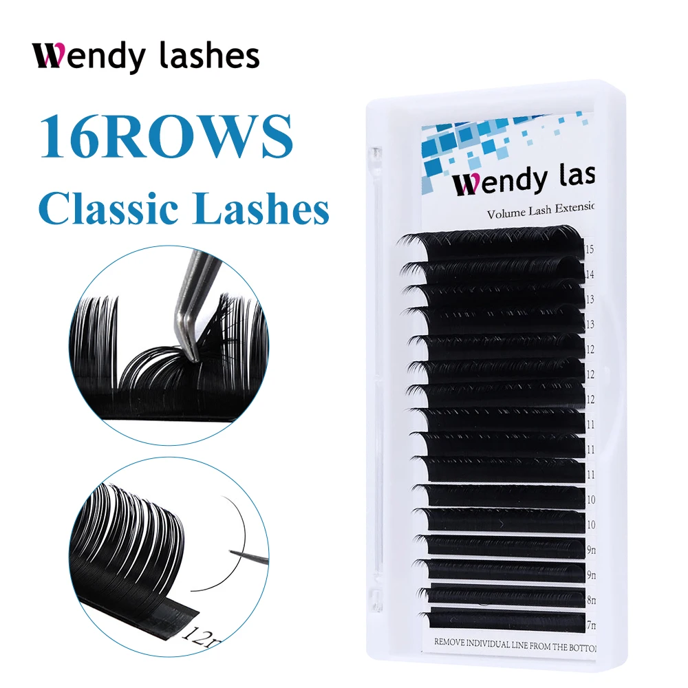 Wendy Lashes 16 Rows Custom Order Individual Eyelash Extensions Faux Synthetic Eyelash Extensions