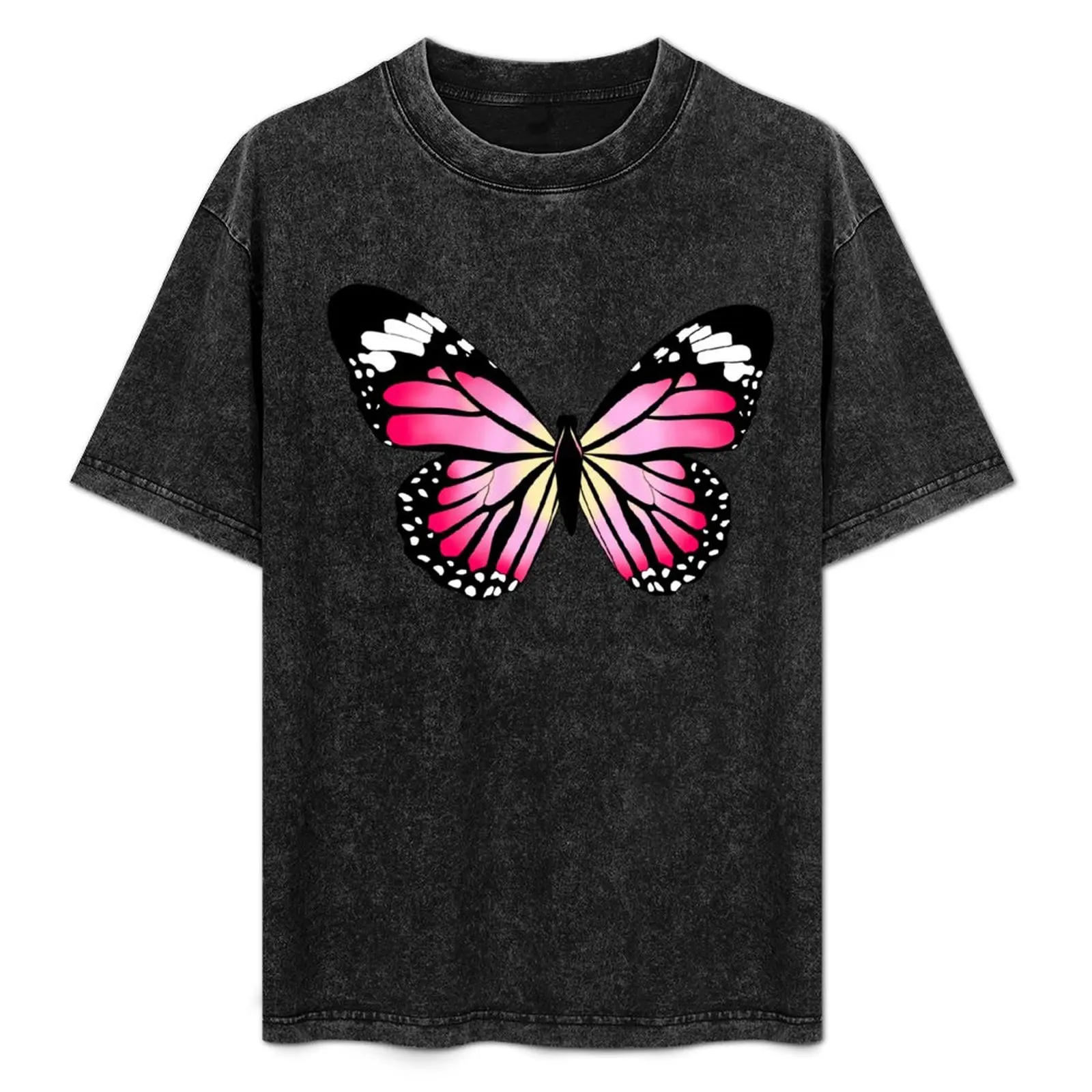 Vibrant Pink Butterfly T-Shirt quick-drying anime anime clothes men clothing