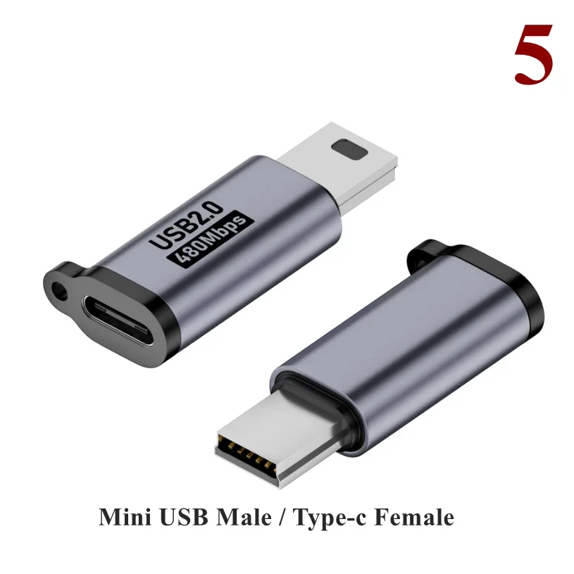 Adaptateur USB type C femelle vers micro mini USB mâle U, connecteur 8 broches, charge rapide, chargeur micro USB pour tablette, ordinateur portable, PC