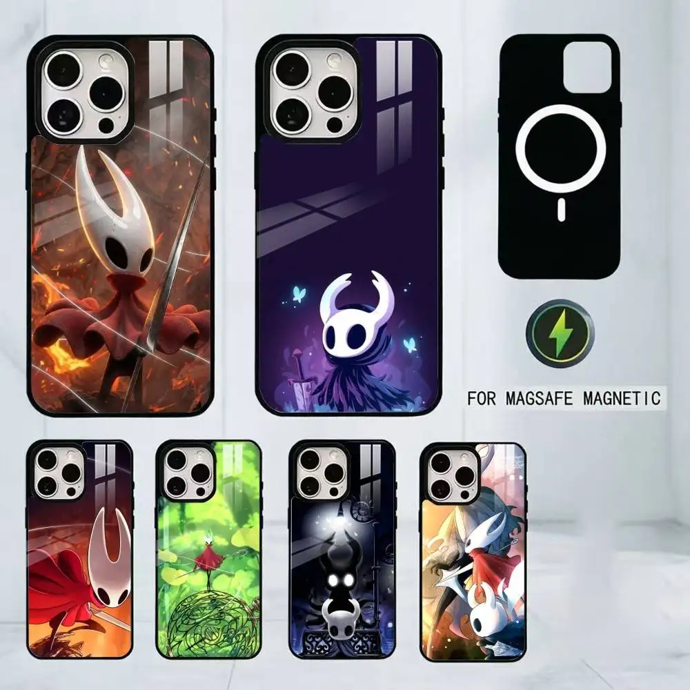 

H-Hollow K-Knight Silksong Phone Case For iPhone17,16,15,14,13,12,11 Plus,Pro Magnetic with Magsafe Wireless Charging