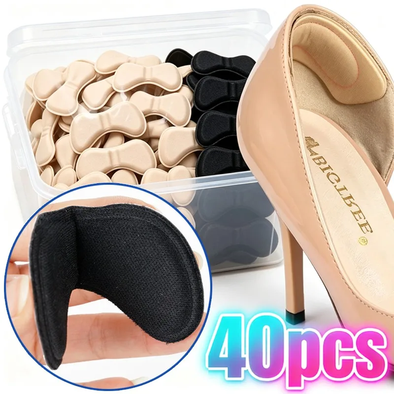 4-40pcs Sponge Heel Stickers High Heels Leather Shoes Anti Fall Patch Unisex Avoid Friction Heel Pads Pain Relief Shoe Inserts