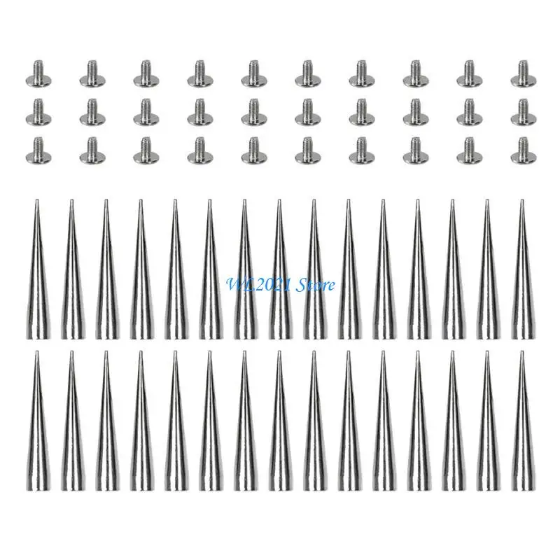 

G5GC 30pcs Screwback Studs for Customizing Apparel and Handmade Crafts Cone Spikes