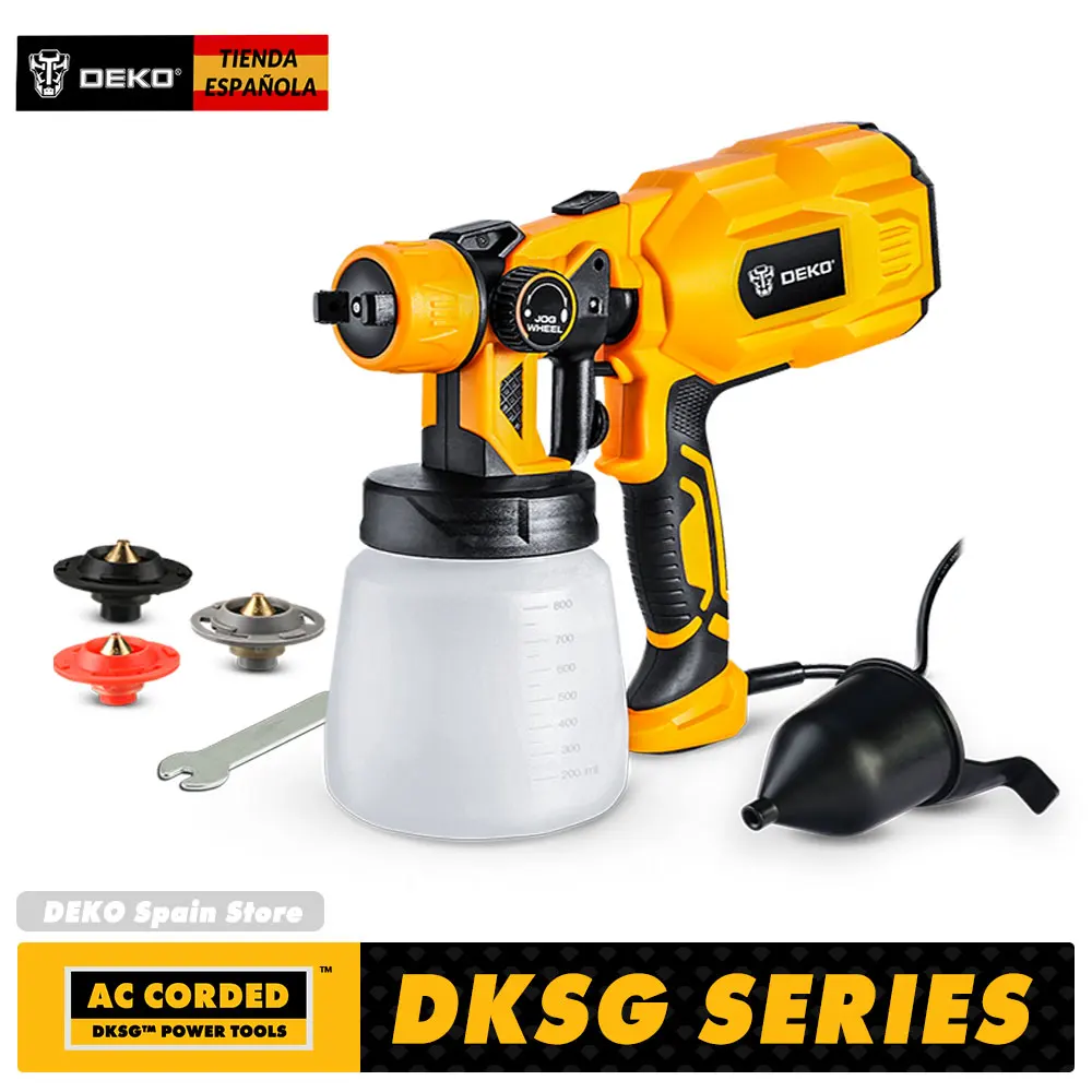 DEKO DKSG SERIES HVLP 800 ML & 3 NOZZLES HIGH POWER ELECTRIC PAINT SPRAYER  PAINT GUN PNEUMATIC GUN AIR BRUSH HOME DIY