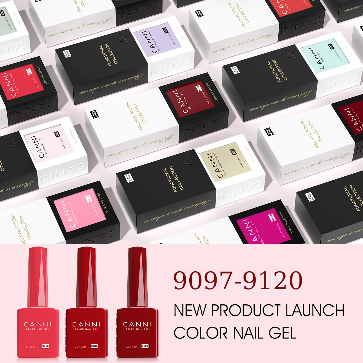 CANNI TPO/Hema Free Nail Gel Polish Christmas Red Color Collection Semi Permanent Gel Varnish 9ml French Gorgeous Color Gel