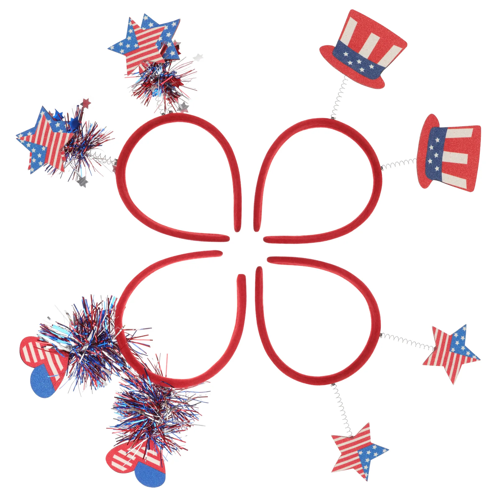 

4 PCS Headband Costume Accessories Fourth of July Headdress Gift Hair Hoops Gathering Wear Plastic