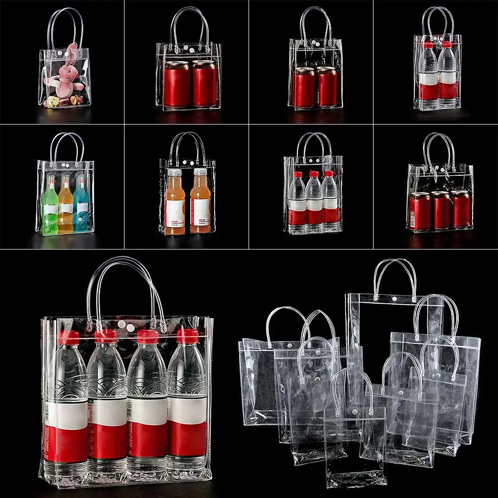 Convenient Transparent PVC Handbag Large Capacity Multi-purpose Gift Bag Plastic Gift Jelly Bag Daily Matching