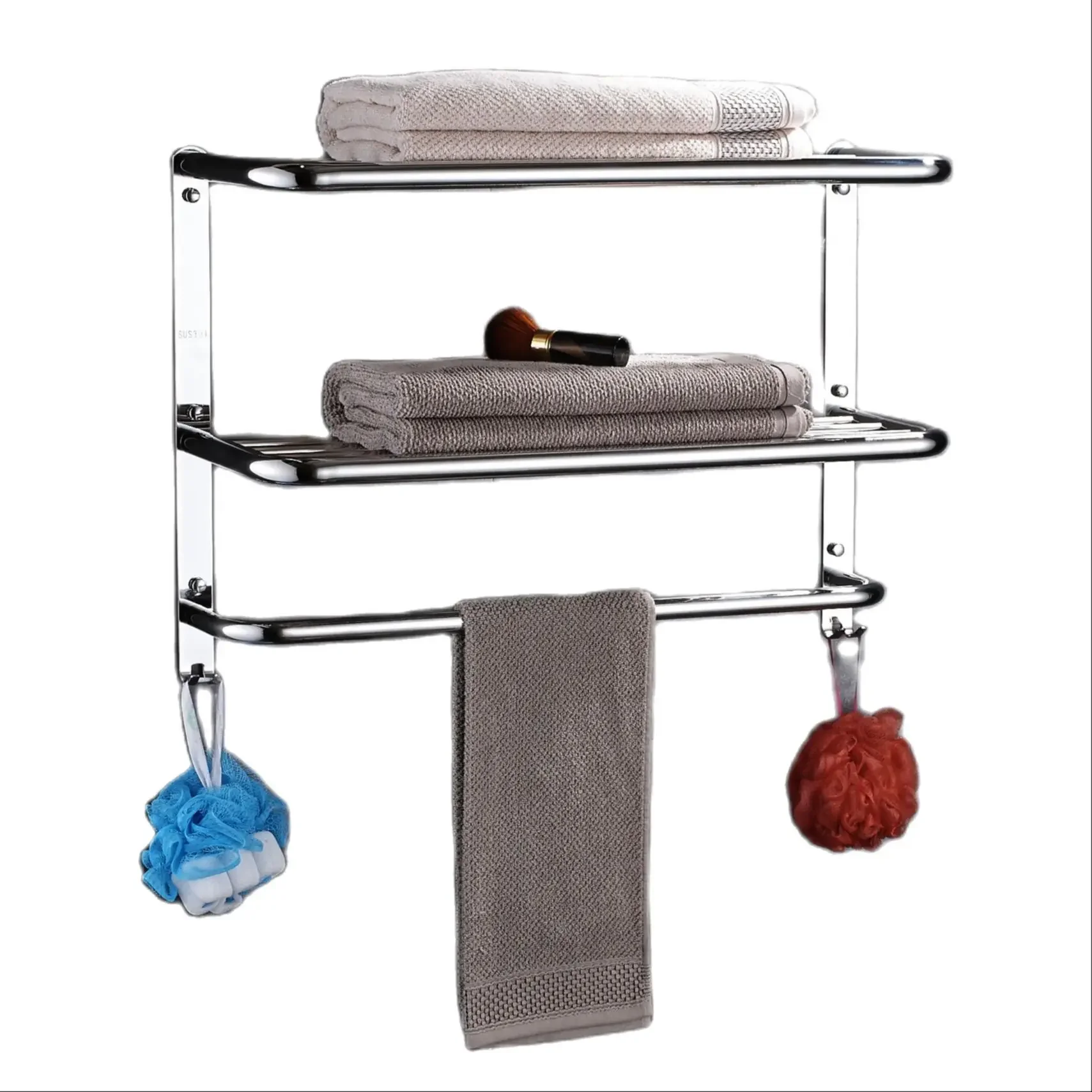 

3 Layers Polish Towel Rack Stainless Steel 304 Bathroom Shelf Bathroom Multi-function Towel Rack for Bathroom Accessories Set