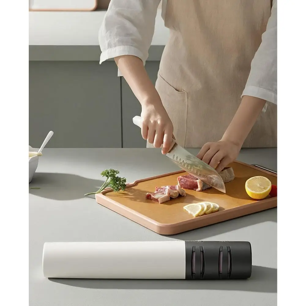 2-Stage Electric Knife, 3-Speed Motor (Up to 7000 RPM), Cordless/Rechargeable with Angle Guide, Portable Handheld or Kitchen Kni