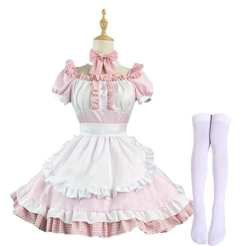 Nowa różowa urocza sukienka pokojówki Lolita cosplay kot dziewczyna pokojówka garnitur dla kelnera pokojówka kostiumy sceniczne S -5XL wa4137