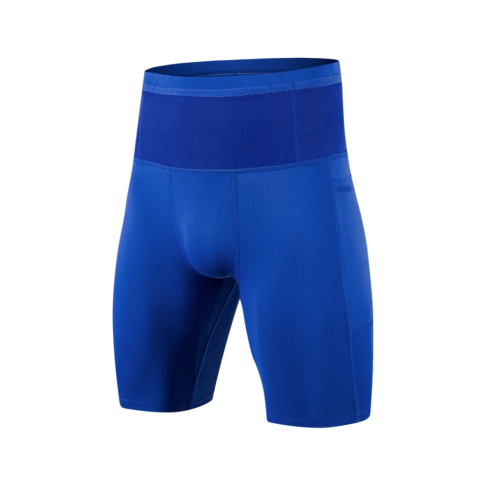 Herren-Kompressions-Marathon-Laufshorts mit Hüfttasche, schnell trocknend, für Training, Fitness, Sport, enge Shorts – Detail 15
