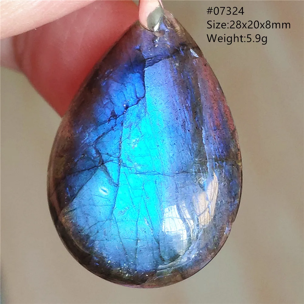 Natural Blue Light Labradorite Fashion Pendant Jewelry Colorful Labradorite Women Men Water Drop Oval Rare AAAAAA