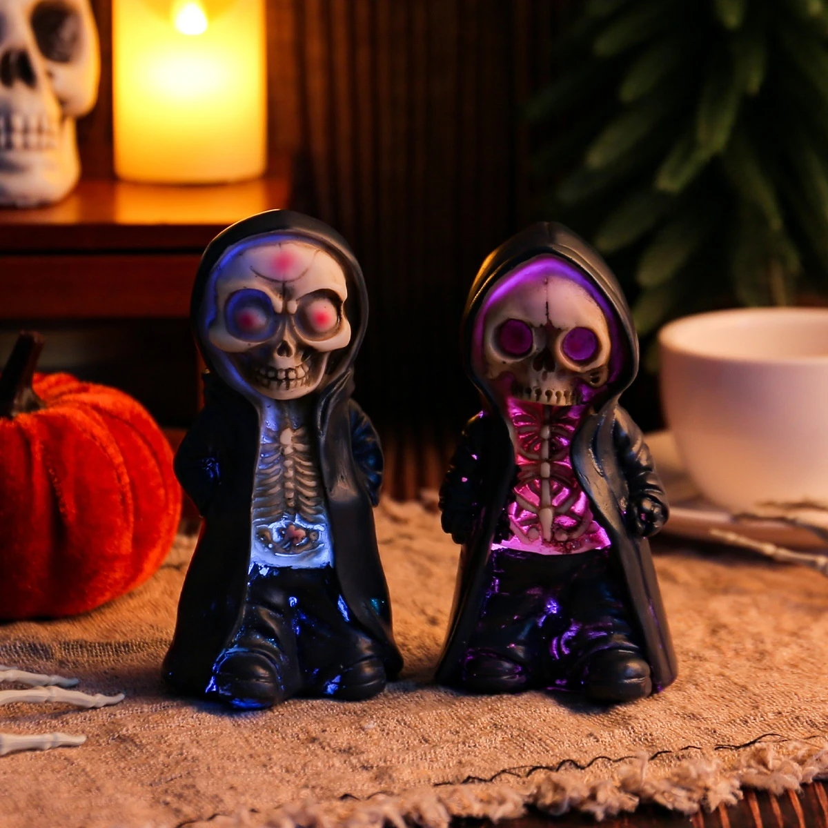 

New Arrival Skeleton Figure Decorations Creative Horror Festival Standing Skull Man Artifacts Tabletop Toys & Hobbies
