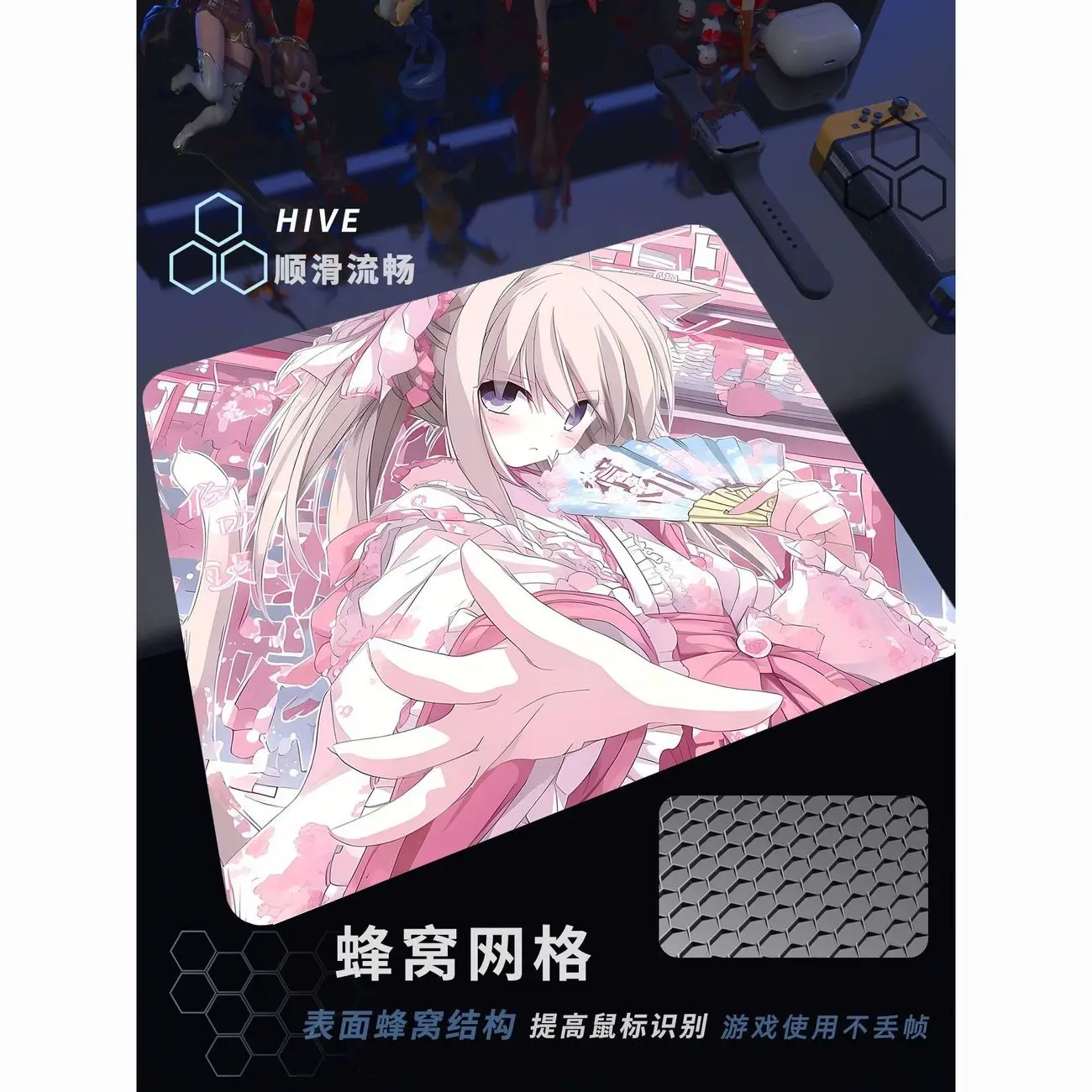 Japanese Anime Girl Mouse Pad Glass Mouse Pad Gaming Pad Smooth Frosted Surface Waterproof Desk Tempered Multiple 45x40 Optional