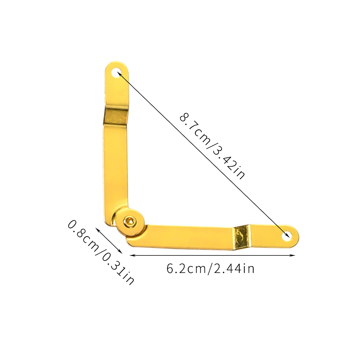 10pcs/set Wood Box Lid Support Hinge w/screws Jewelry Case Cover Stay Fittings Wooden Cabinet 62*8mm Stopping Position Hardware