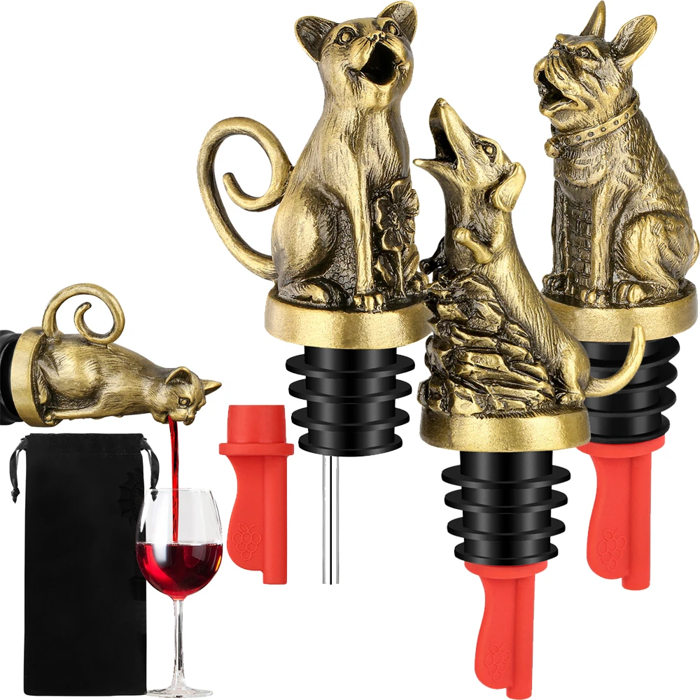 جميل القط/الكلب ديكور مدفق النبيذ سدادات رواية النبيذ هدية أدوات المطبخ البار #1