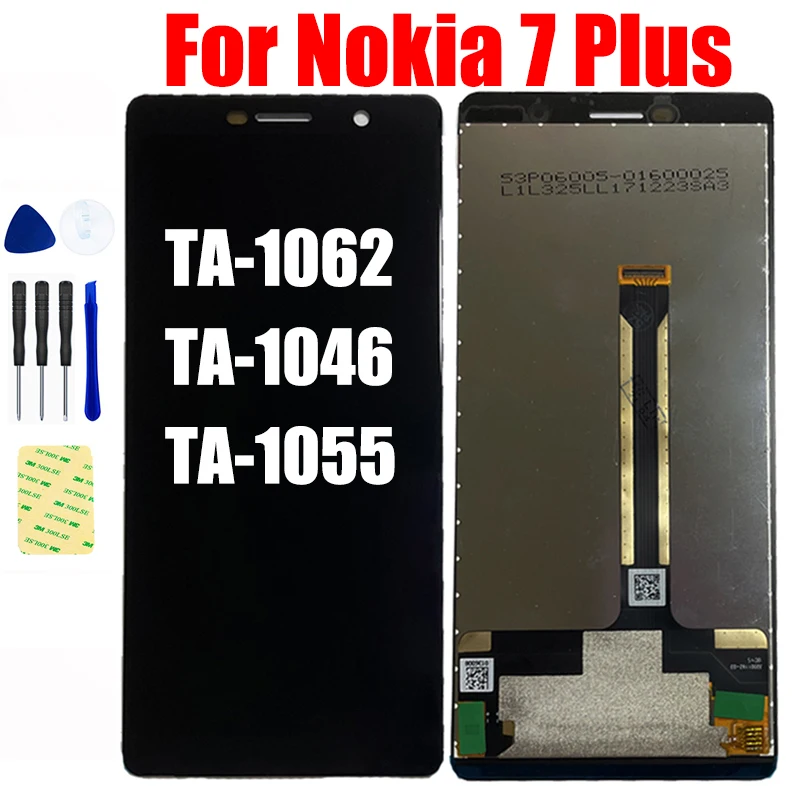 

For Nokia 7 Plus TA-1062 TA-1046 TA-1055 LCD Display Screen Matrix Panel Module Pantalla Touch Digitizer Glass Sensor Assembly