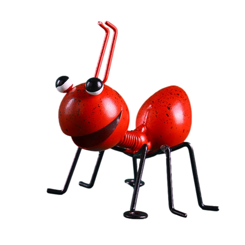 New Wrought Iron Ant Ornaments Garden Wrought Iron Decoration Potted Computer Desktop Ornaments Kids Toys Play House Cute Gift