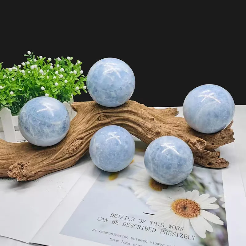 

Natural Celestite Crystal Ball Celestine Sphere Reiki Healing Quartz Stone Fengshui Home Decor With Base