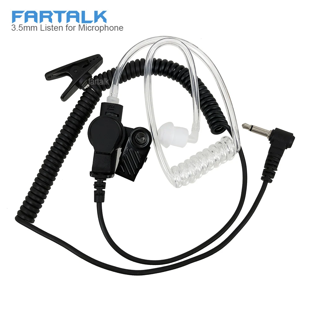 Walkie Talkie 3.5mm Single Listen Air Earpiece Earphone Headset for Radio Speaker Mic Compatible Phone 3.5mm