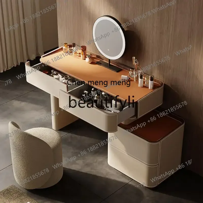 D178  Dresser, bedroom dresser, chest, integrated high-end simple modern saddle leather makeup table