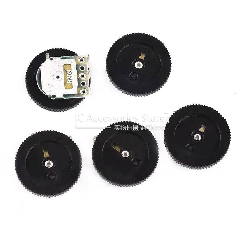 10PCS 16*2MM Double Gear Dial Potentiometer B103 B503 10K 50K 5Pin 16X2 Volume Switch
