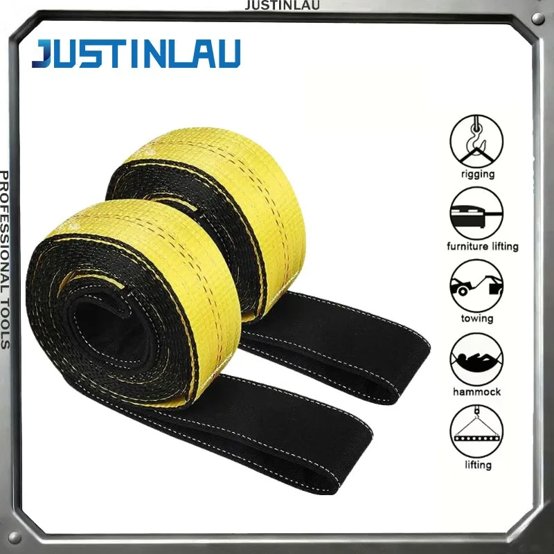 

JUSTINLAU High strength Lifting Belt Double Layer Wear-resistant Circular Flat Sling Cargo Bundling Belt Load-bearing Webbing
