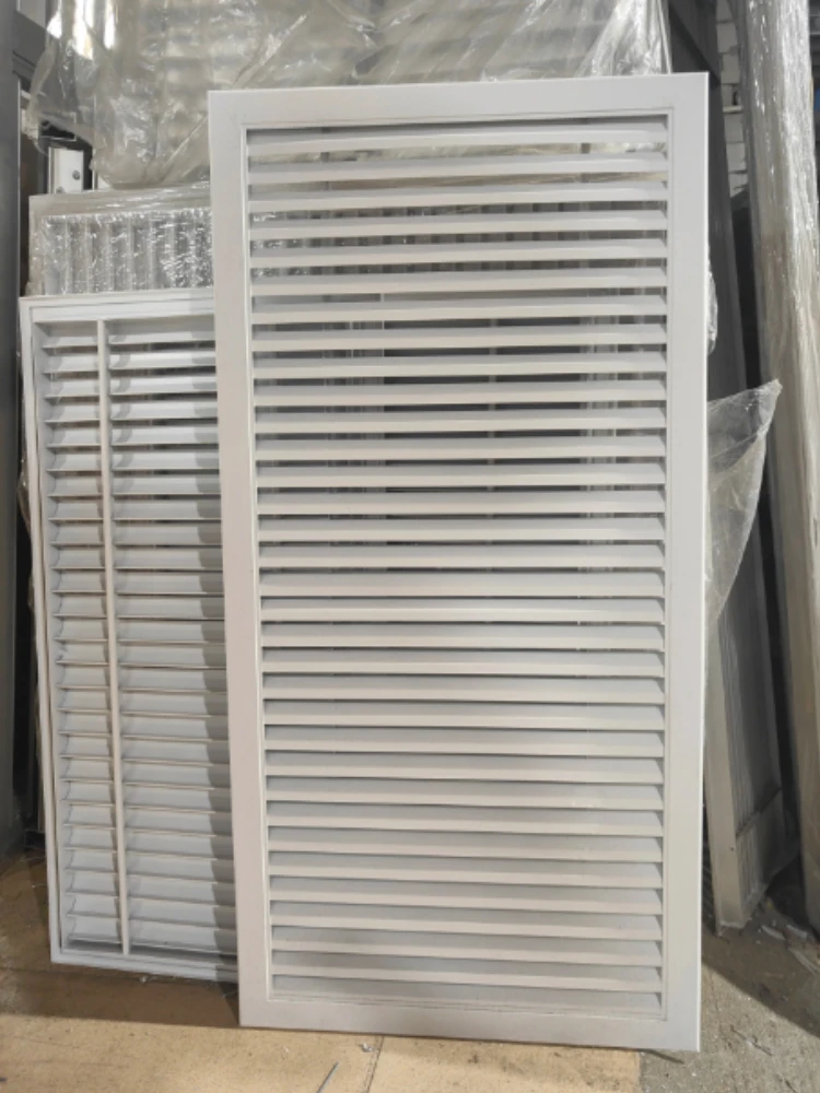 Grille de persienne d'aération en aluminium blanc, couvercle de ventilation d'échappement HVAC fixe 