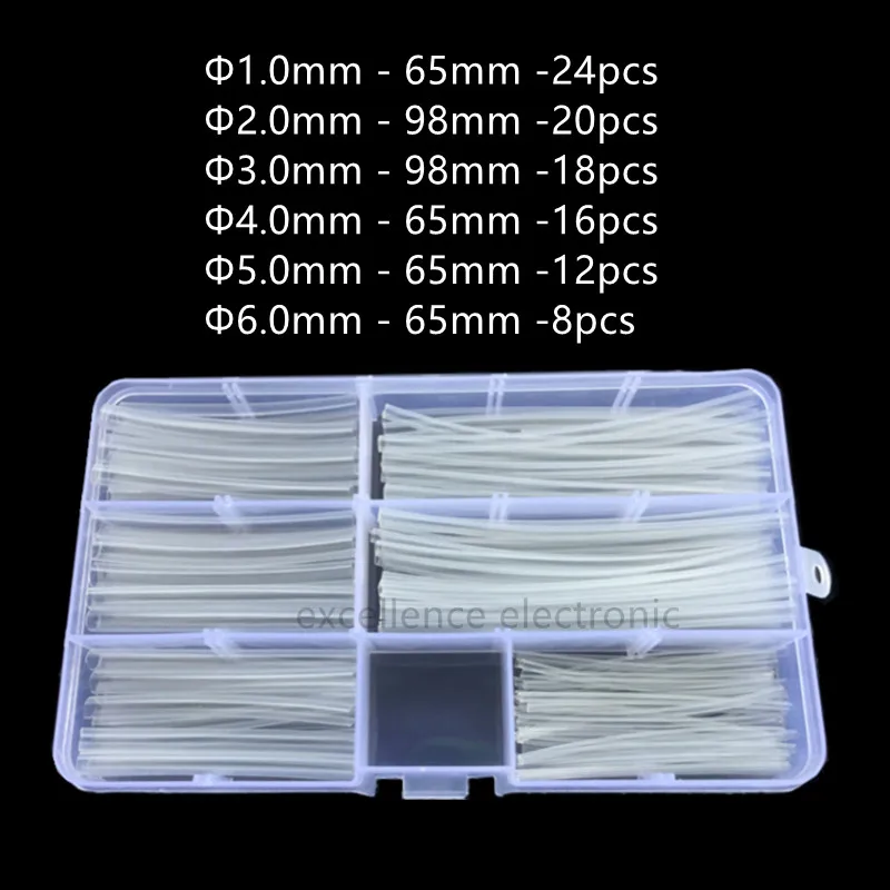 98pcs Transparent Heat Shrink Tube Ring Protection Sleeve Data Cable Repair Insulation Sleeve Wire Waterproof 2:1 Shrinkage