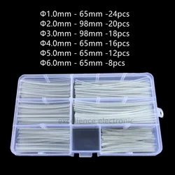 98pcs Transparent Heat Shrink Tube Ring Protection Sleeve Data Cable Repair Insulation Sleeve Wire Waterproof 2:1 Shrinkage