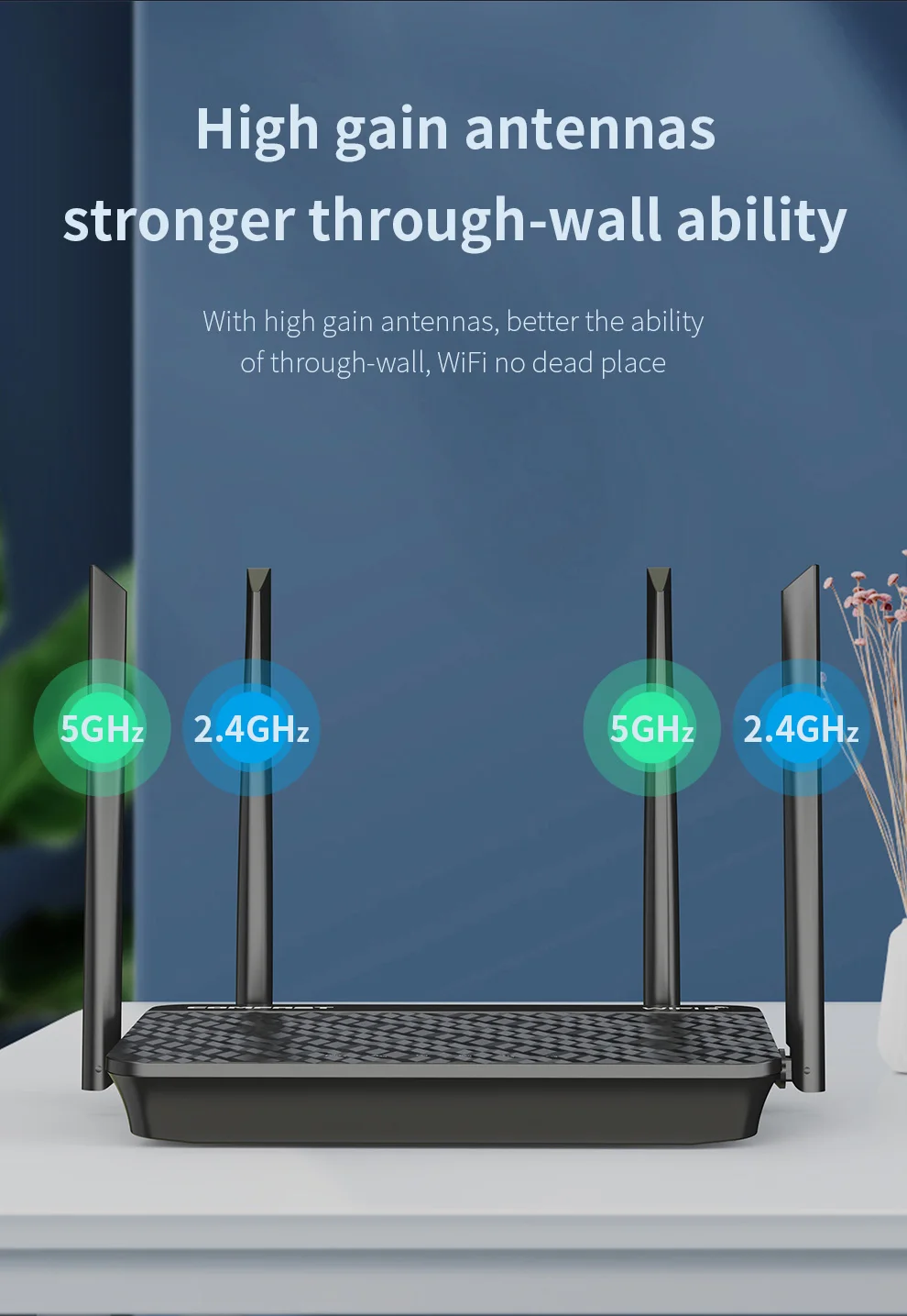 

Comfast 1800Mbps WIFI6 MESH Router 2.4/5.8G Wireless Router 4*5dBi Antennas high speed Wifi Signal Booster Repeater for Home