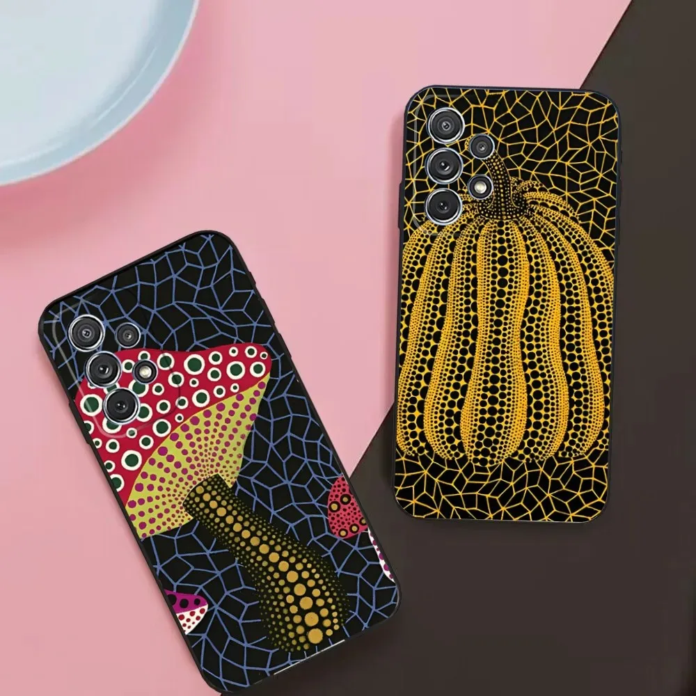 Yayoi Kusama Art Phone Case For Samsung Galaxy A13,A21s,A22,A31,A32,A52,A53,A71,A80,A91 Soft Black Phone Cover