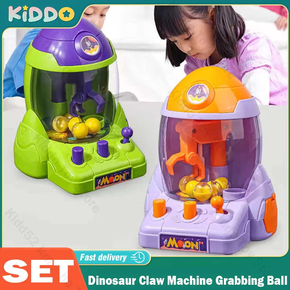 

Dinosaur Claw Machine Toys Electronic Arcade Game Adjustable Catch Capsule Machine Grabbing Ball Mini Birthday Gift for Kids