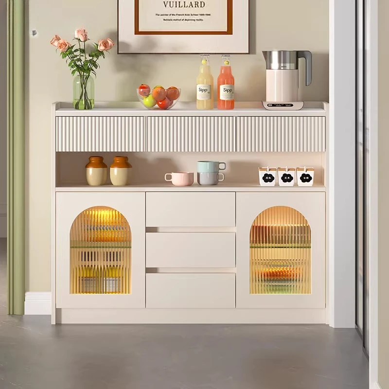 

French rock slab ultra-thin dining side cabinet 20cm30cm kitchen storage wall side cabinet