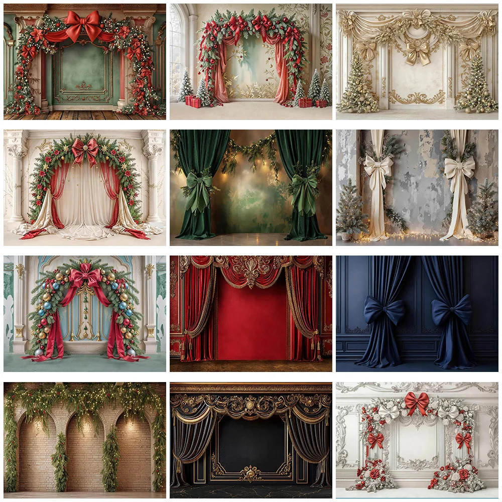 Fondo de Pared Navideño Retro para Decoración, Fotografía de Retratos de Boda de Invierno, Photocall, Árbol de Navidad, Fondo para Fotos de Cumpleaños y Cake Smash