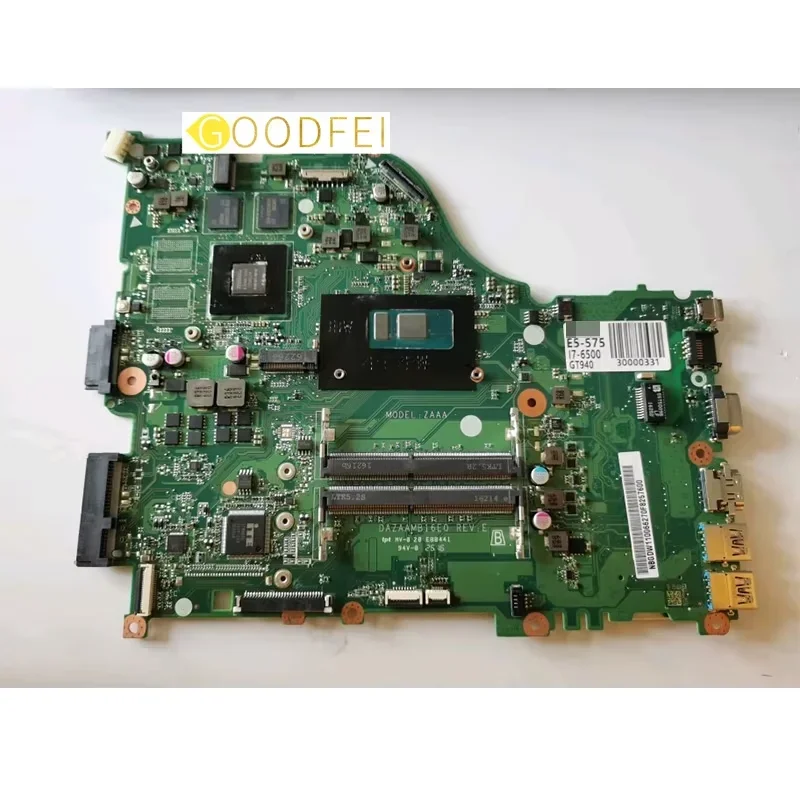 For Acer Aspire E5-575 F5-573 E5-575G F5-573G Laptop Motherboard Mainboard I7-6500U SWG 100%Test OK Accessories DAZAAMB16E0