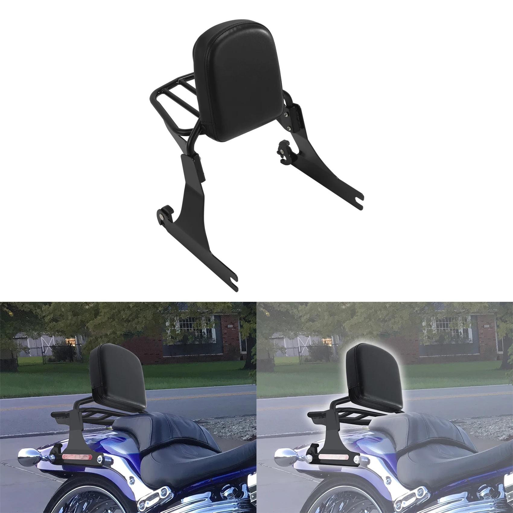 Motorcycle Backrest Sissy Bar Luggage Rack For Harley Softail Breakout FXSB 2013-2017