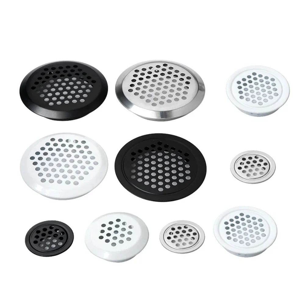 Stainless Steel Circular Ventilation Grille Wardrobe Cabinet Metal 19mm-81mm Silver Black White Grille Ventilation System