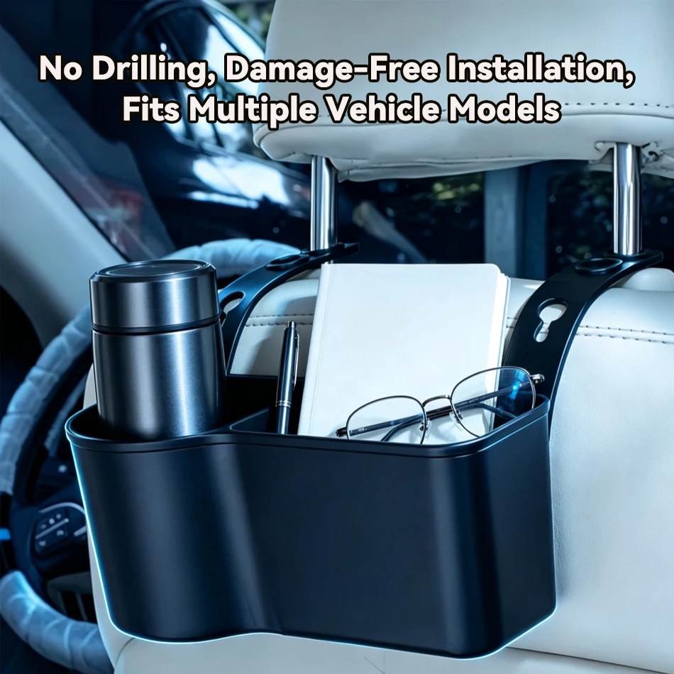 1-2pcs Car Backseat Hanging Organizer, Multi-Purpose Cup Holder & Storage Box for Vehicle Interior