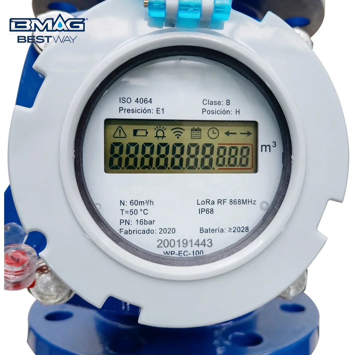 

BMAG ISO 4064 Cast Iron DN80 PN16 Class B IP68 Smart Lora Module Woltmann LCD Water Meter