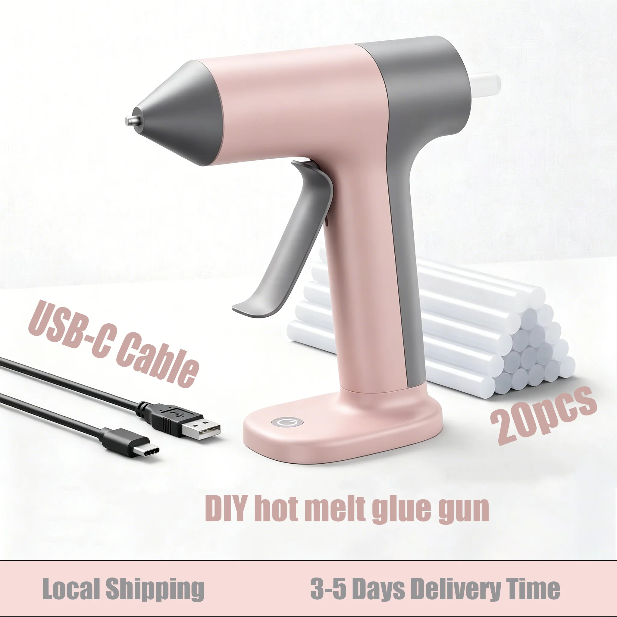 Cordless Hot Glue Gun 30s Fast Preheat 2000mAh Battery Anti-Drip Nozzle 20pcs 7x140mm Sticks Wireless Glue Gun For DIY Crafts Repair