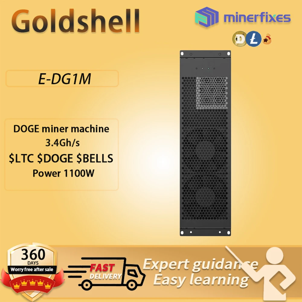 Nuovo Goldshell E-DG1M DOGE LTC Miner 3.4Gh/s Algoritmo Scrypt Echo Miner Mine BEL Miner Dogecoin Mining Machine con PSU