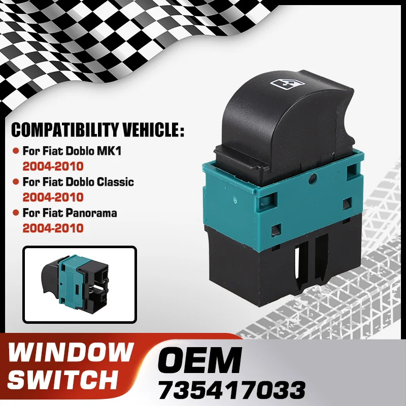 

735417033 Car For Fiat Doblo 223 MK1 Fiat Doblo Classic 2004-2010 Fiat Panorama 2004-2010 Power Window Door Lock Switch 10 Pins