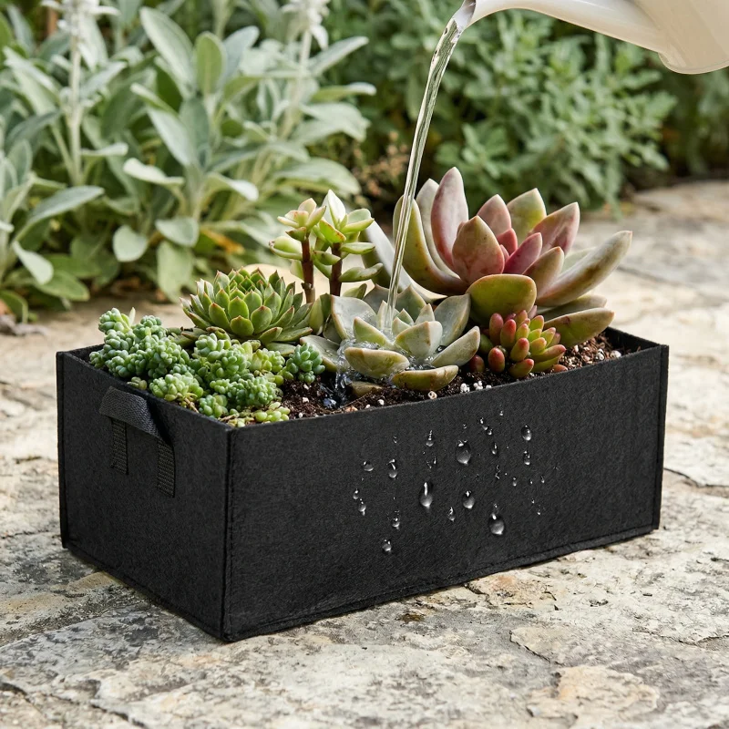 Rectangular Non-woven Felt Planting Bag for Garden Vegetable And Flower Nutrient Growth Bag Eco-friendly Breathable Plant Cultiv