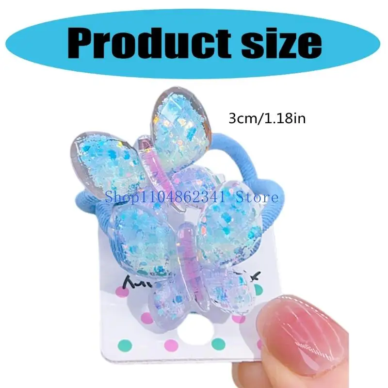 5asd Glitters Bướm Tóc Trẻ Đàn Hồi Tóc Dây Kiểu Tóc Trẻ Hairties