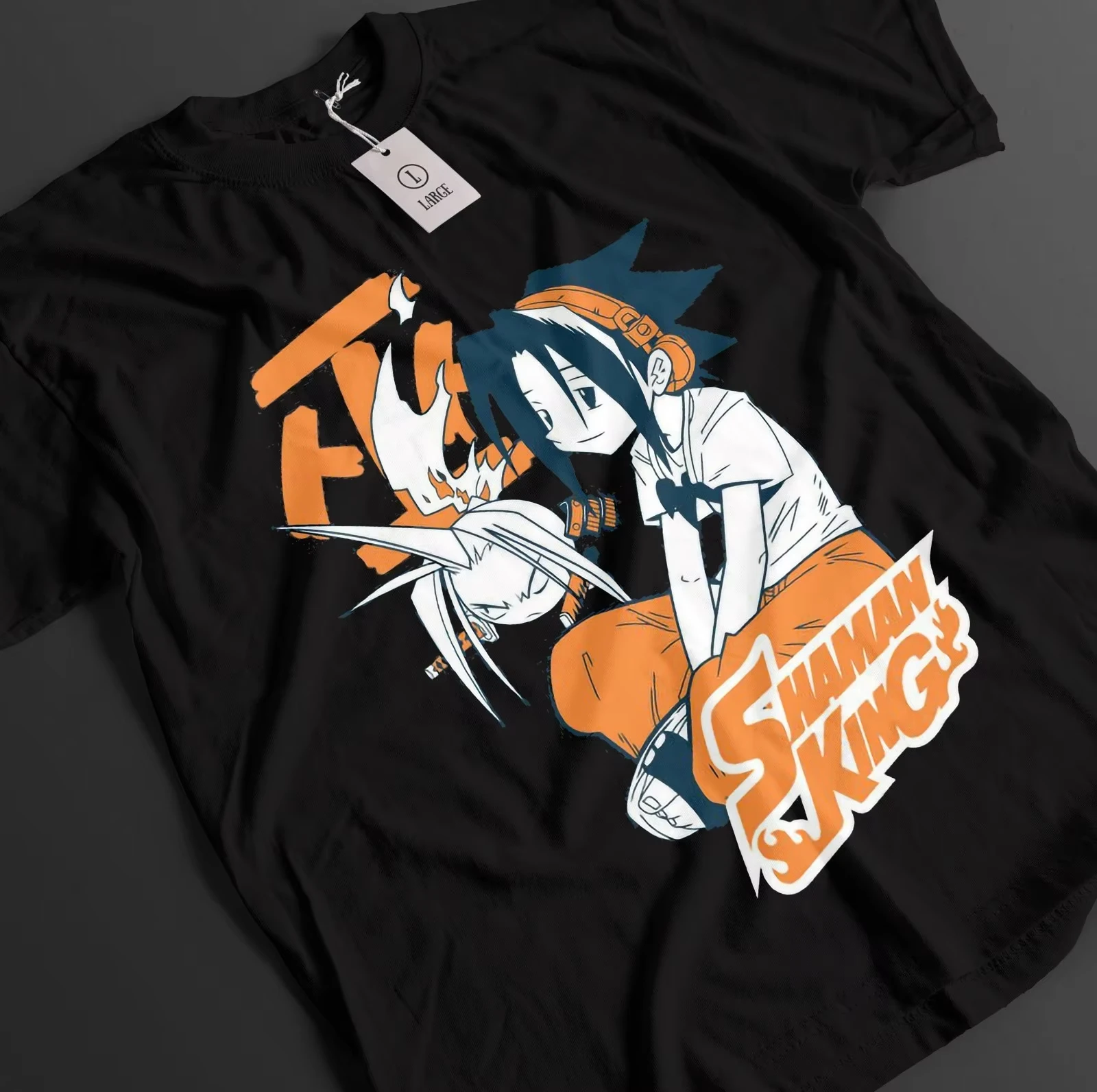 Shaman King Anime T-Shirt Yoh Asakura Anna Hao Ren Horohoro Tee Unisex Short Sleeve Graphic Print Casual Streetwear Fashion Top