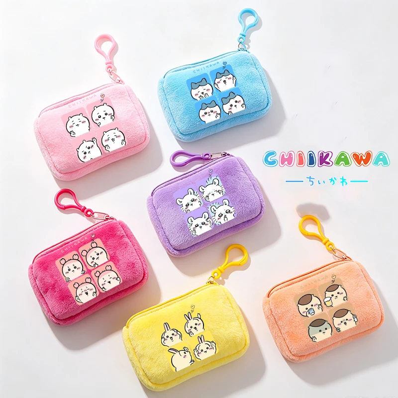 Chiikawas Wallet Boy Girl Coin Purse Cute Cartoon Key Earphones Storage Pouch Soft Fashion Mini Zero Wallet Kid Kawaii Money Bag