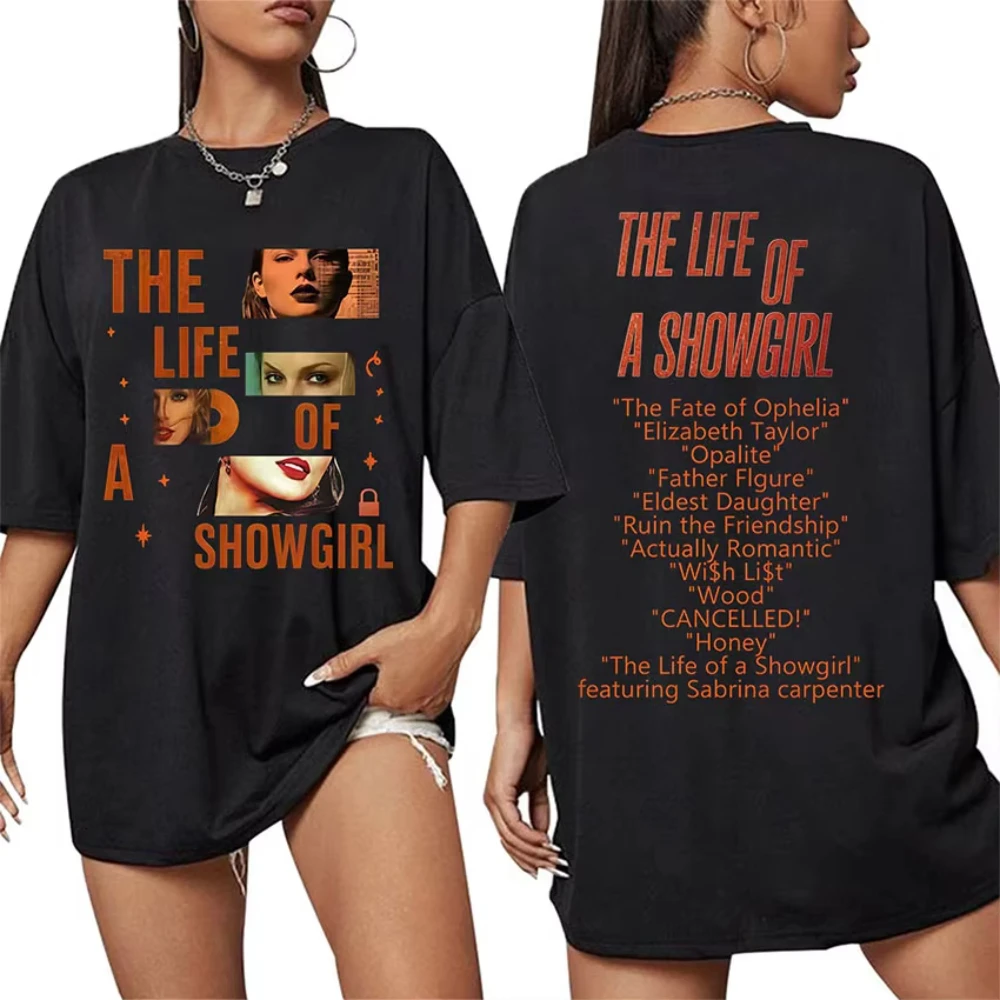 The Life of A Showgirl Tour 2026 Merch T-shirt Men Women High Quality Clothing Fashion T-shirt Vintage Cotton Oversized T Shirts