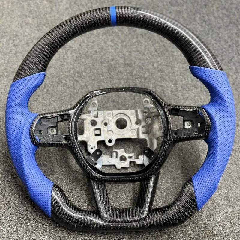 Echtes Carbonfaser-Lenkrad mit blauem Leder für Honda Civic 11. Generation 2022-2025 – Detail 2